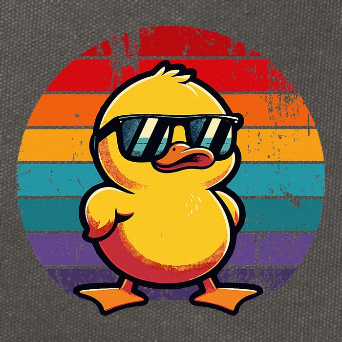 Cool Retro Yellow Duck In Sunglasses 70s 80s 90s Cotton Canvas Backpack