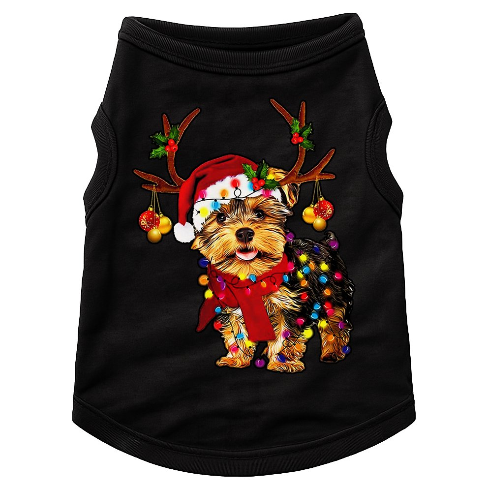 Christmas Reindeer Yorkie Classic Doggie Tank