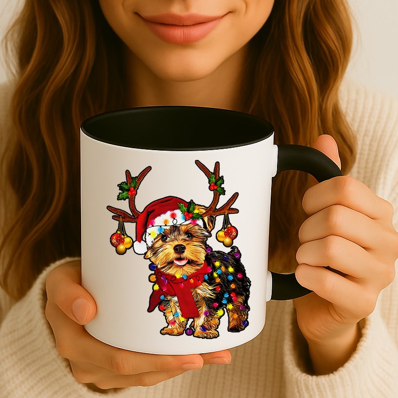 Christmas Reindeer Yorkie Classic Mug