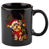 Christmas Reindeer Yorkie Classic 11oz C Handle Ceramic Mug