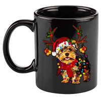 Christmas Reindeer Yorkie Classic 11oz C Handle Ceramic Mug