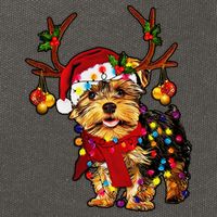 Christmas Reindeer Yorkie Classic Cotton Canvas Backpack
