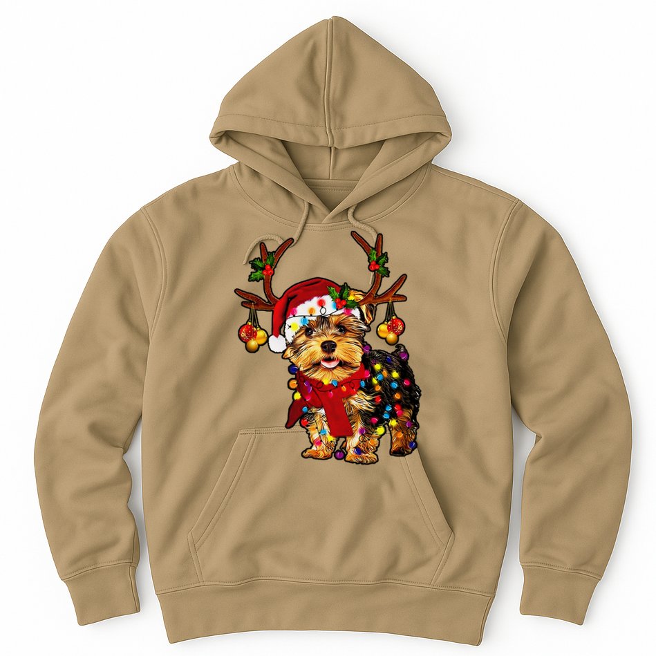Christmas Reindeer Yorkie Classic Hoodie