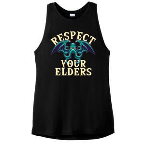 Cthulhu Respect Your Elders Ladies PosiCharge Tri-Blend Wicking Tank