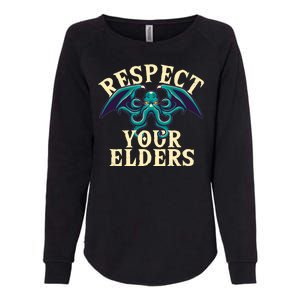 Cthulhu Respect Your Elders Womens California Wash Sweatshirt