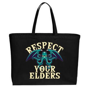 Cthulhu Respect Your Elders Cotton Canvas Jumbo Tote