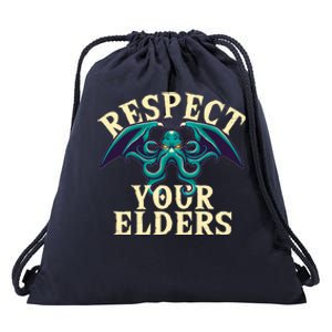 Cthulhu Respect Your Elders Drawstring Bag