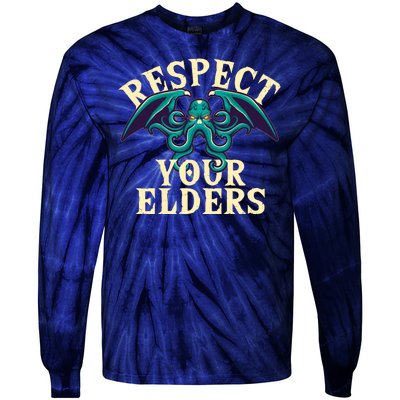 Cthulhu Respect Your Elders Tie-Dye Long Sleeve Shirt