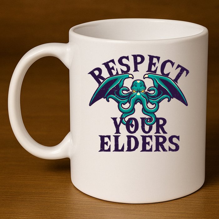 Cthulhu Respect Your Elders 11oz C Handle Ceramic Mug