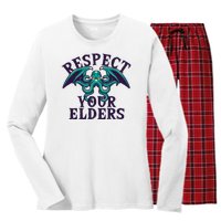 Cthulhu Respect Your Elders Women's Long Sleeve Flannel Pajama Set 