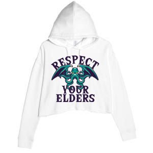 Cthulhu Respect Your Elders Crop Fleece Hoodie