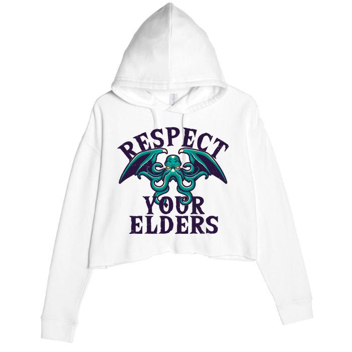 Cthulhu Respect Your Elders Crop Fleece Hoodie