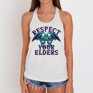 Cthulhu Respect Your Elders Women's Knotted Racerback Tank