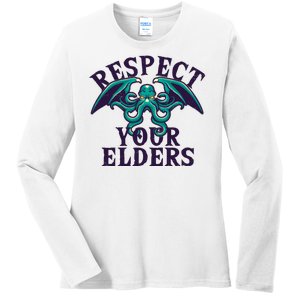 Cthulhu Respect Your Elders Ladies Long Sleeve Shirt