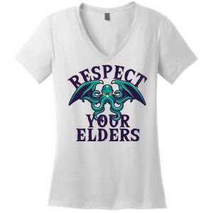 Cthulhu Respect Your Elders Women's V-Neck T-Shirt