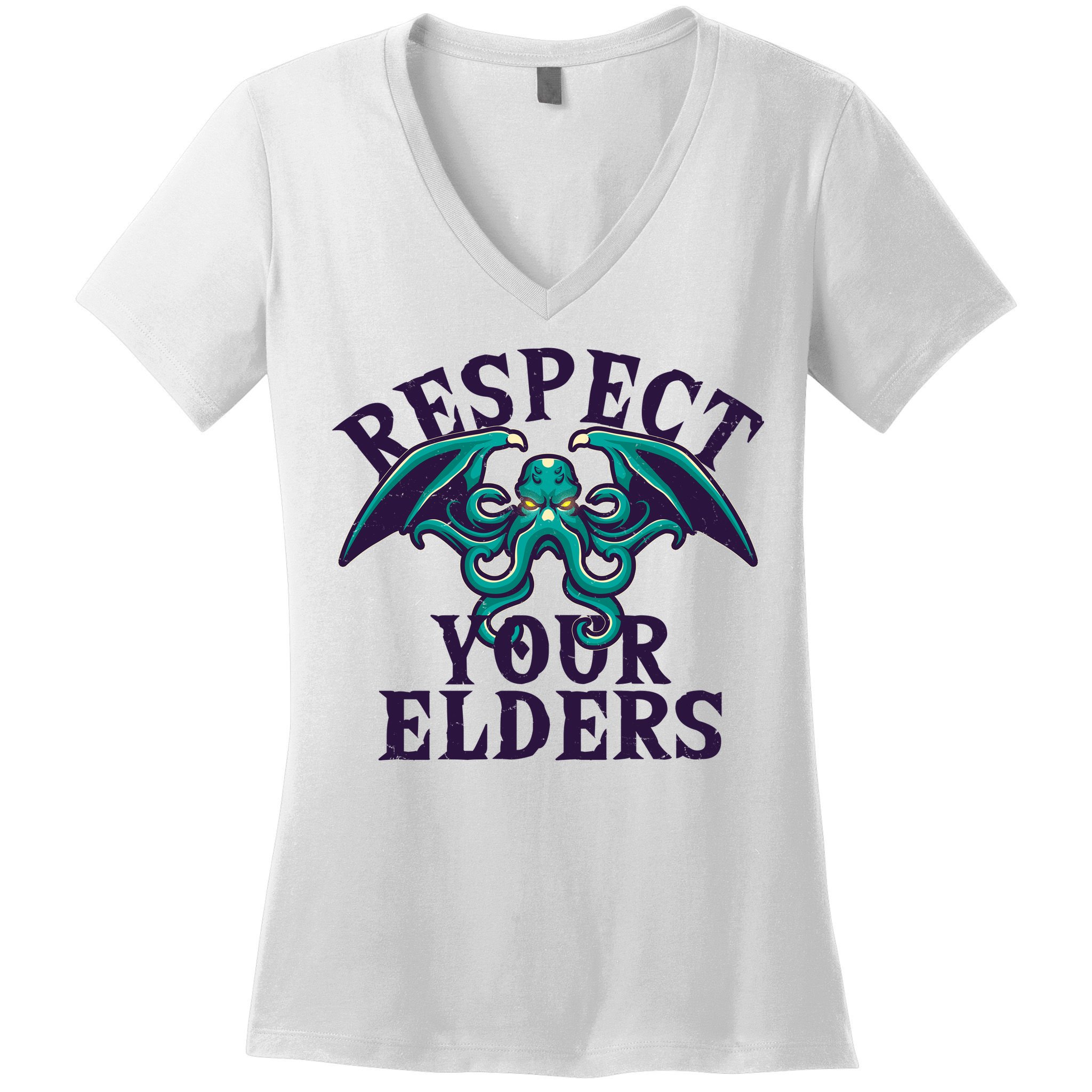 Cthulhu Respect Your Elders Women's V-Neck T-Shirt