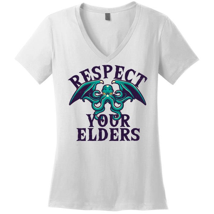 Cthulhu Respect Your Elders Women's V-Neck T-Shirt