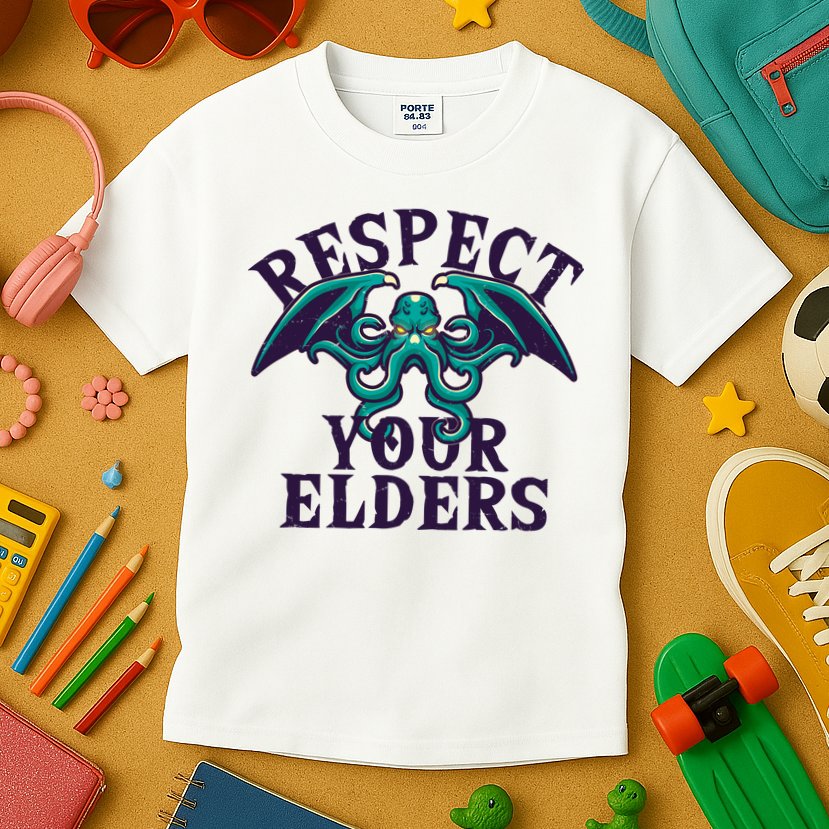 Cthulhu Respect Your Elders Kids T-Shirt