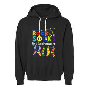 Cute Rock Your Socks 3 21 Trisomy 21 World Down Day Garment-Dyed Fleece Hoodie