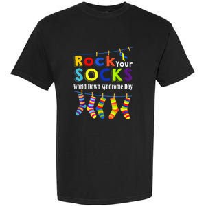 Cute Rock Your Socks 3 21 Trisomy 21 World Down Day Garment-Dyed Heavyweight T-Shirt