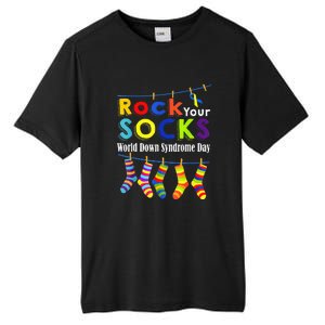 Cute Rock Your Socks 3 21 Trisomy 21 World Down Day Tall Fusion ChromaSoft Performance T-Shirt