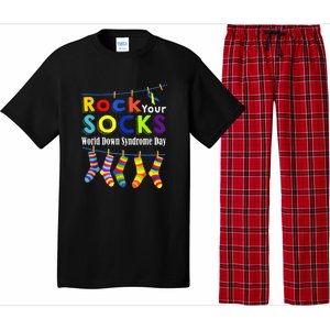 Cute Rock Your Socks 3 21 Trisomy 21 World Down Day Pajama Set