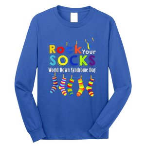 Cute Rock Your Socks 3 21 Trisomy 21 World Down Day Long Sleeve Shirt