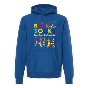 Cute Rock Your Socks 3 21 Trisomy 21 World Down Day Premium Hoodie