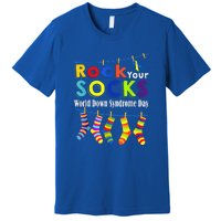 Cute Rock Your Socks 3 21 Trisomy 21 World Down Day Premium T-Shirt