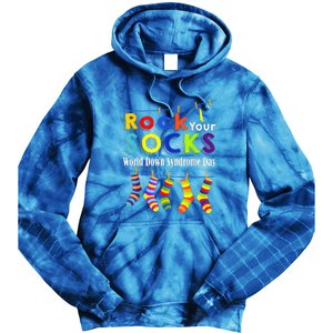 Cute Rock Your Socks 3 21 Trisomy 21 World Down Day Tie Dye Hoodie