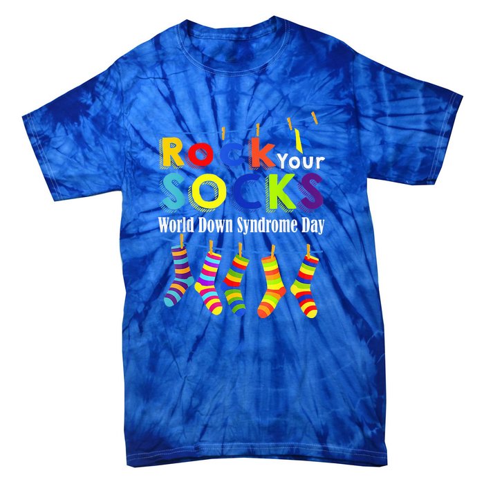 Cute Rock Your Socks 3 21 Trisomy 21 World Down Day Tie-Dye T-Shirt