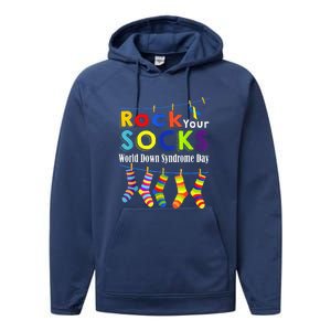 Cute Rock Your Socks 3 21 Trisomy 21 World Down Day Performance Fleece Hoodie