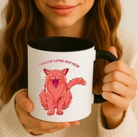 Crying Cat I should Be Sleeping Mug