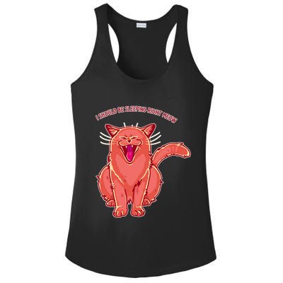 Crying Cat I should Be Sleeping Ladies PosiCharge Competitor Racerback Tank