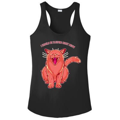 Crying Cat I should Be Sleeping Ladies PosiCharge Competitor Racerback Tank