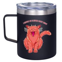 Crying Cat I should Be Sleeping 12oz Stainless Steel Coffee Mug