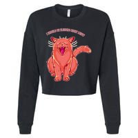Crying Cat I should Be Sleeping Cropped Pullover Crew