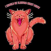 Crying Cat I should Be Sleeping Cropped Pullover Crew