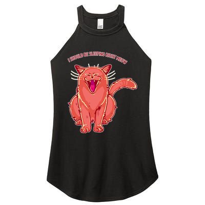 Crying Cat I should Be Sleeping Women's Perfect Tri Rocker Tank