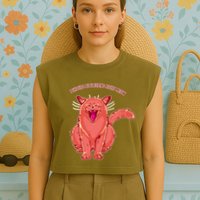Crying Cat I should Be Sleeping Garment-Dyed Women's Muscle Tee