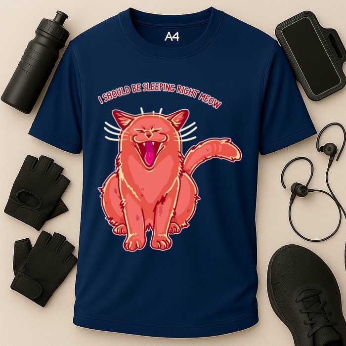 Crying Cat I should Be Sleeping Performance Shirt