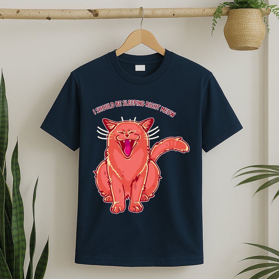 Crying Cat I should Be Sleeping T-Shirt