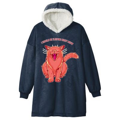 Crying Cat I should Be Sleeping Hooded Wearable Blanket