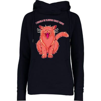 Crying Cat I should Be Sleeping Womens Funnel Neck Pullover Hood