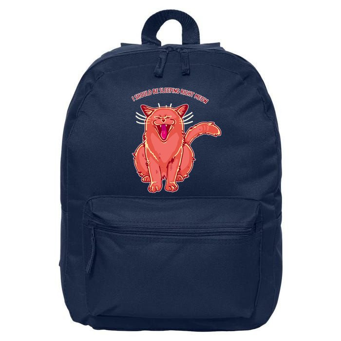 Crying Cat I should Be Sleeping 16 in Basic Backpack