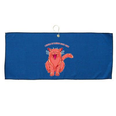 Crying Cat I should Be Sleeping Large Microfiber Waffle Golf Towel