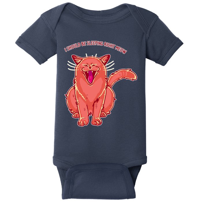 Crying Cat I should Be Sleeping Baby Bodysuit
