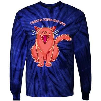 Crying Cat I should Be Sleeping Tie-Dye Long Sleeve Shirt