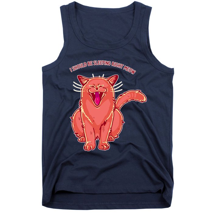 Crying Cat I should Be Sleeping Tank Top