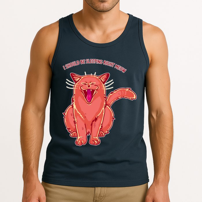 Crying Cat I should Be Sleeping Tank Top